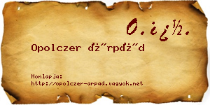 Opolczer Árpád névjegykártya